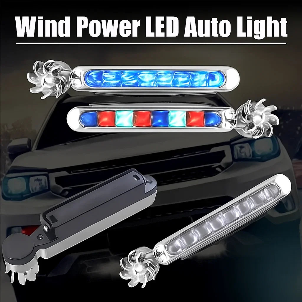 Wind-Powered Car LED Lights – Bright, Weatherproof & Energy-Free (Set of 2)