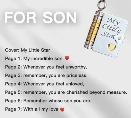 My Little Star Book Necklace - for Daughter, Birthday Day Gift Graduation Jewelry of Love