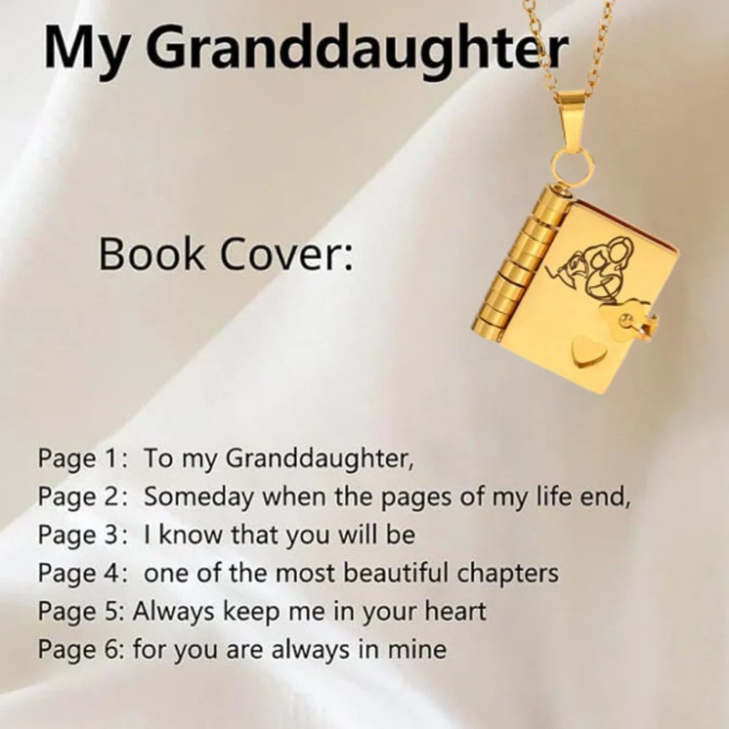 My Little Star Book Necklace - for Daughter, Birthday Day Gift Graduation Jewelry of Love