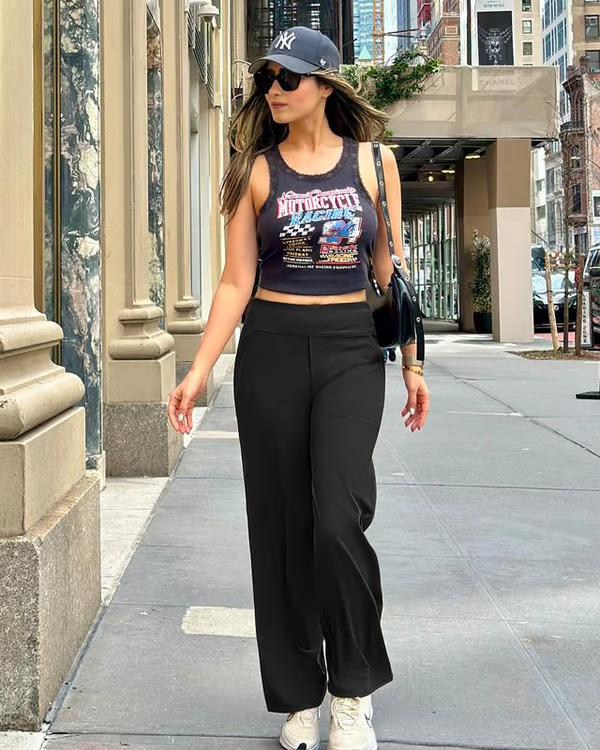 High Waist Stretch Casual Yoga Wide Leg Pants
