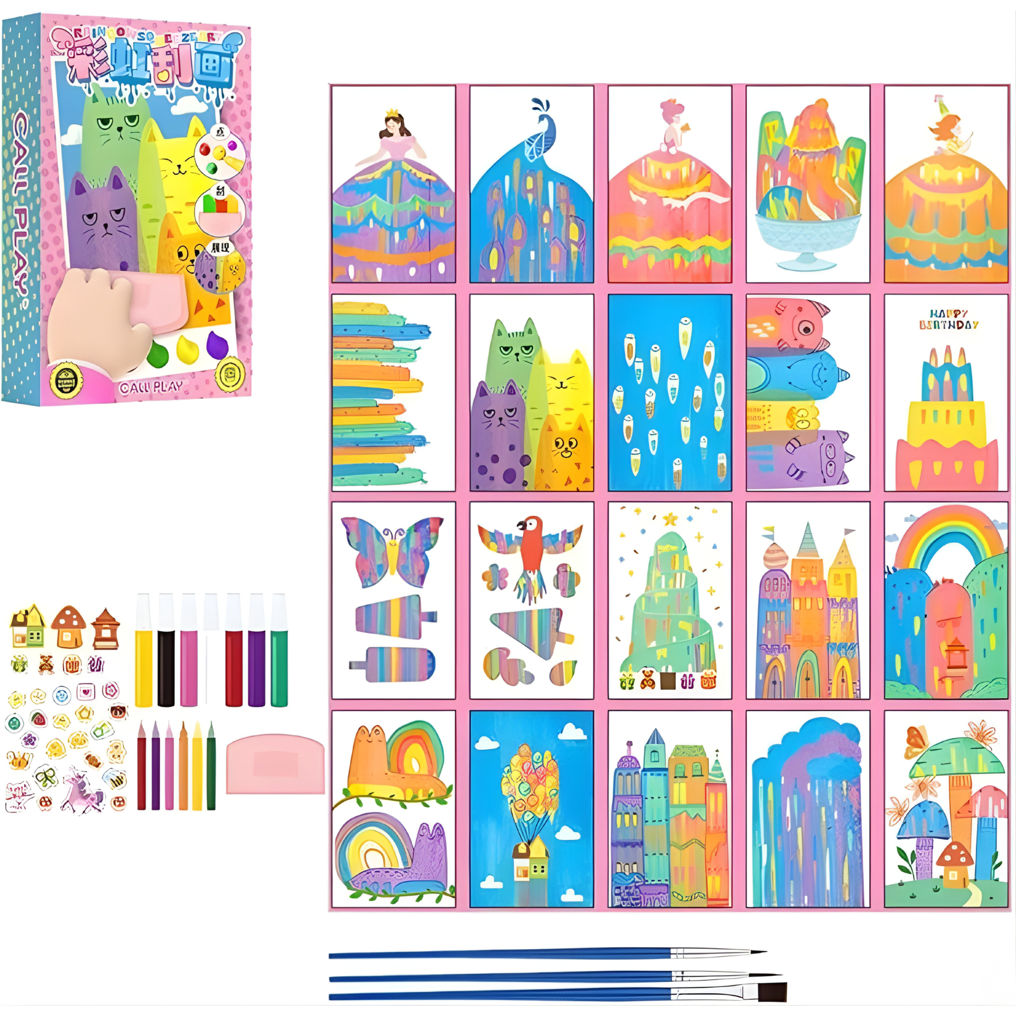 Magic Squeegee Paint Kit™ – Peel, Scrape & Reveal Rainbow Art