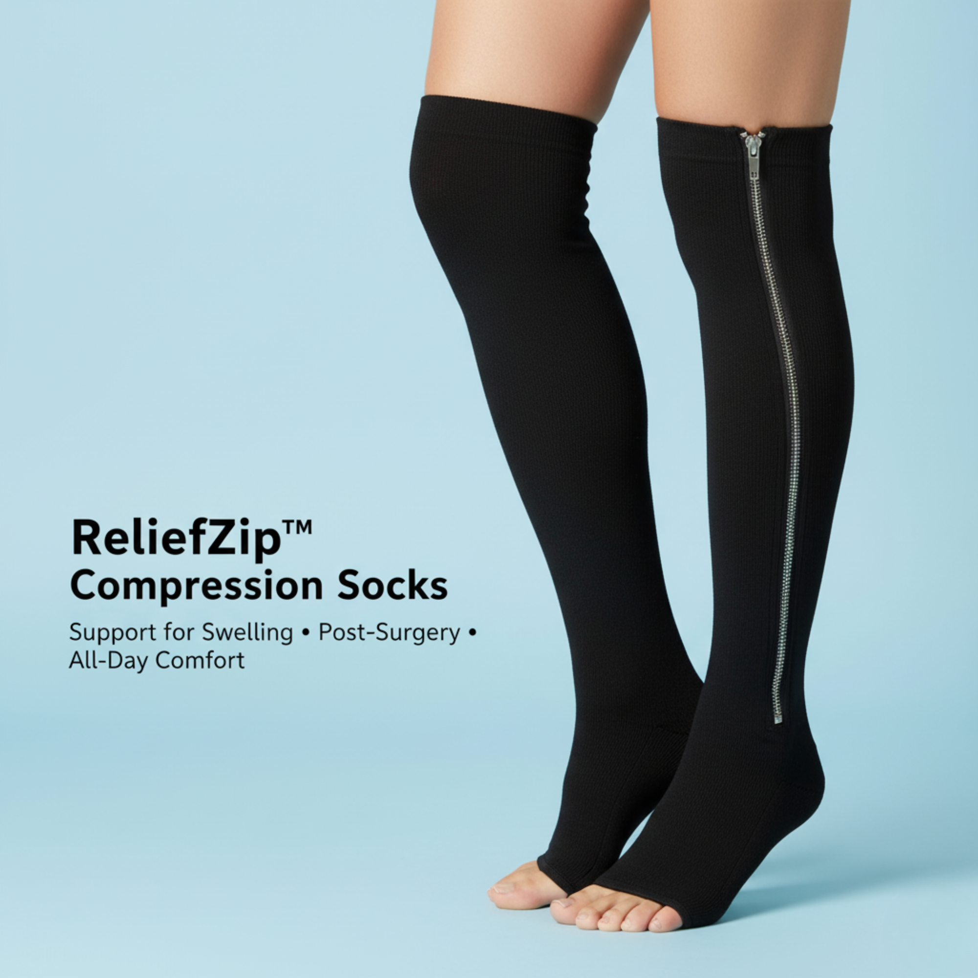 ReliefZip™ Support Socks – Instant Comfort for Swelling & Leg Fatigue