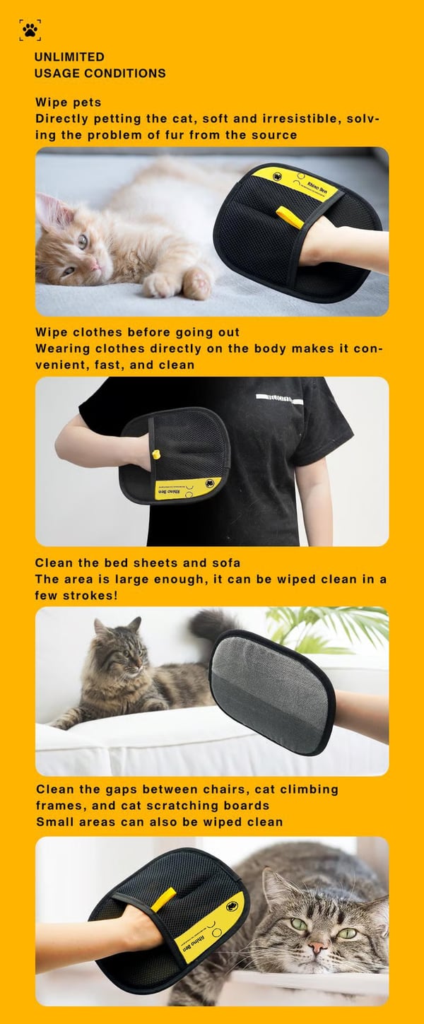 PurrfectGlove Pro + Effortless Pet Hair Removal for a Spotless Home and Happy Pets