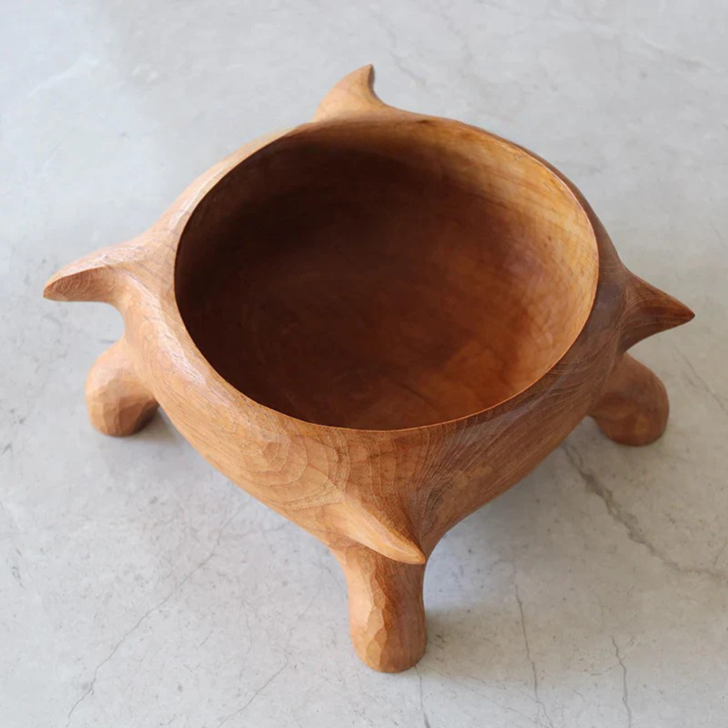 Teak Wood Bowls Hand Carved Wooden Beetle Art Decor