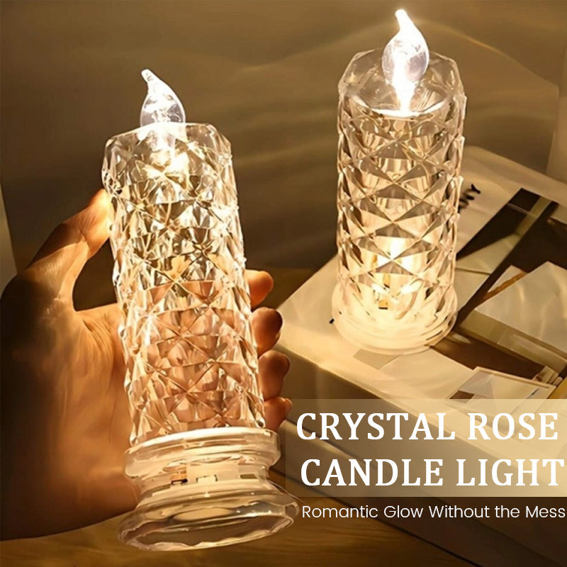 Crystal Rose Candlelight Lamp