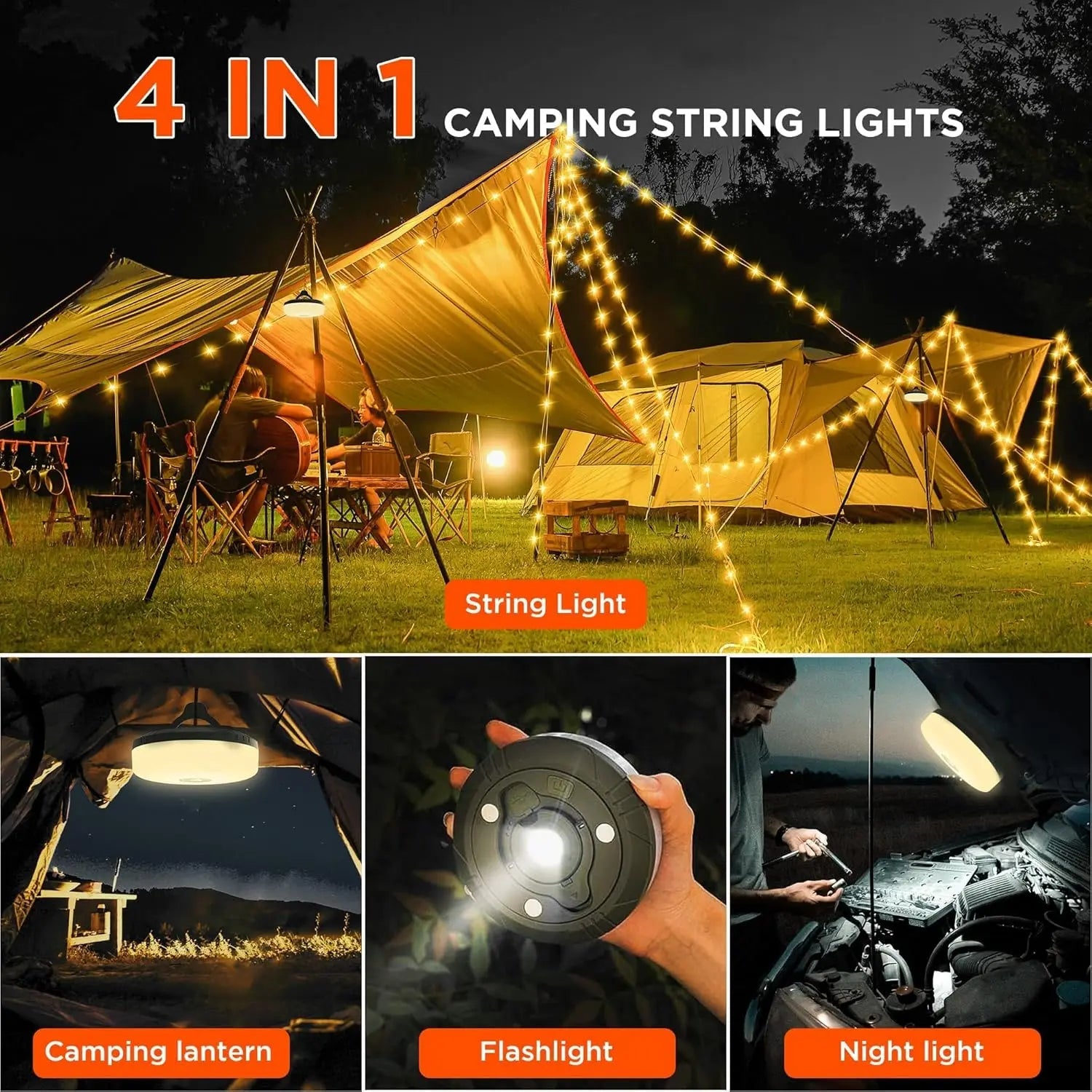 4-in-1 Camping Lantern – Light, Power & Comfort