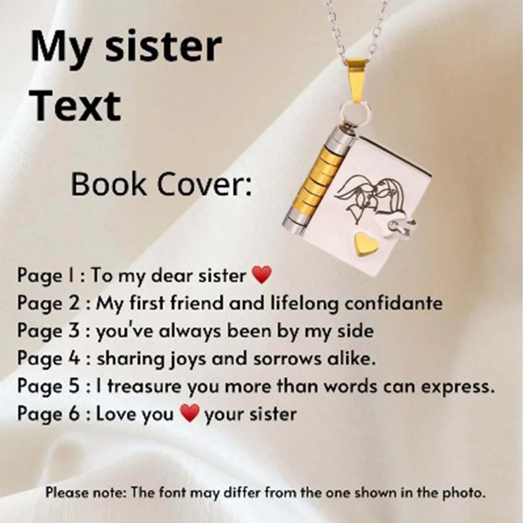My Little Star Book Necklace - for Daughter, Birthday Day Gift Graduation Jewelry of Love