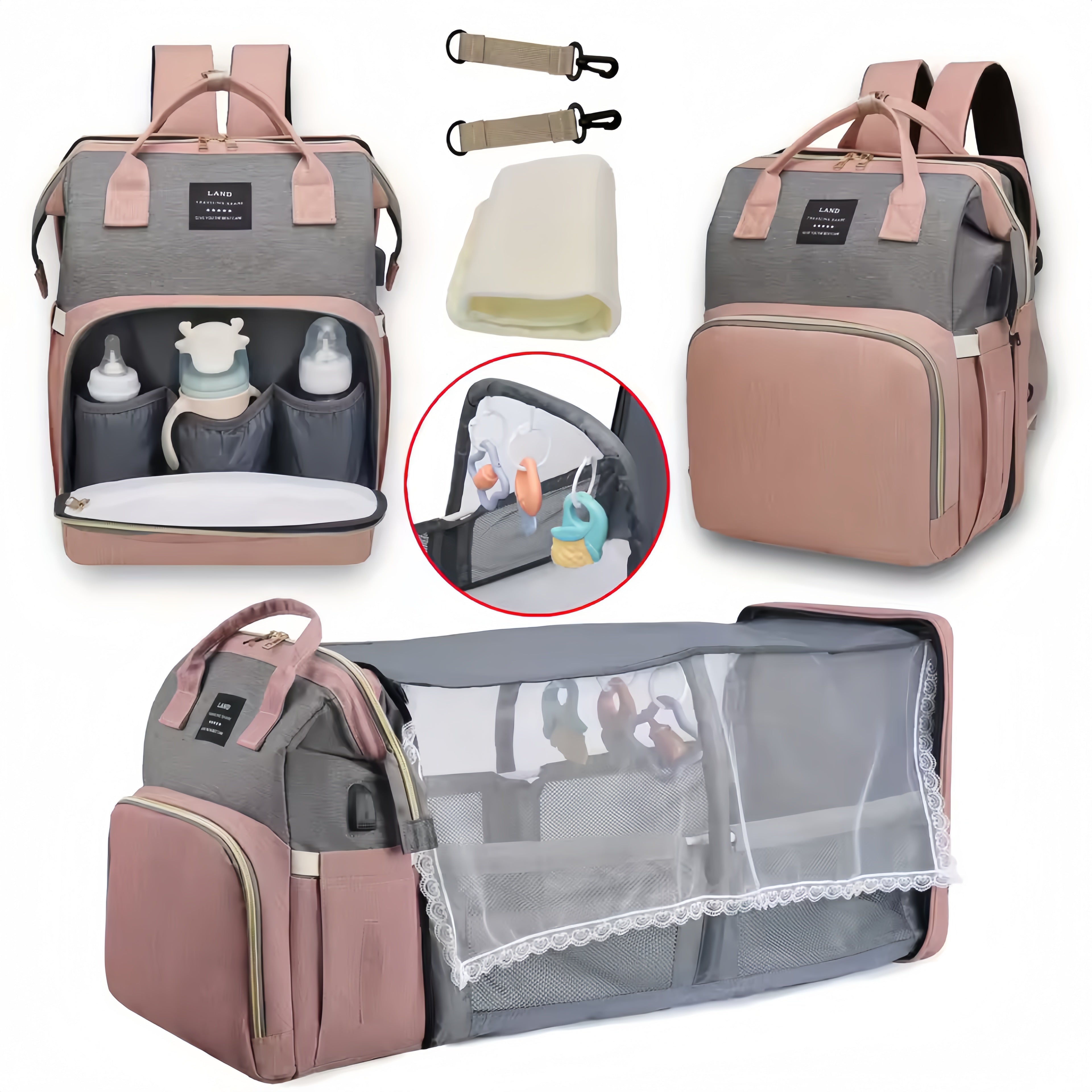 The All-in-One Diaper Bag & Portable Baby Bed