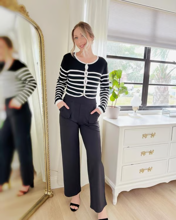 High Waist Stretch Casual Yoga Wide Leg Pants