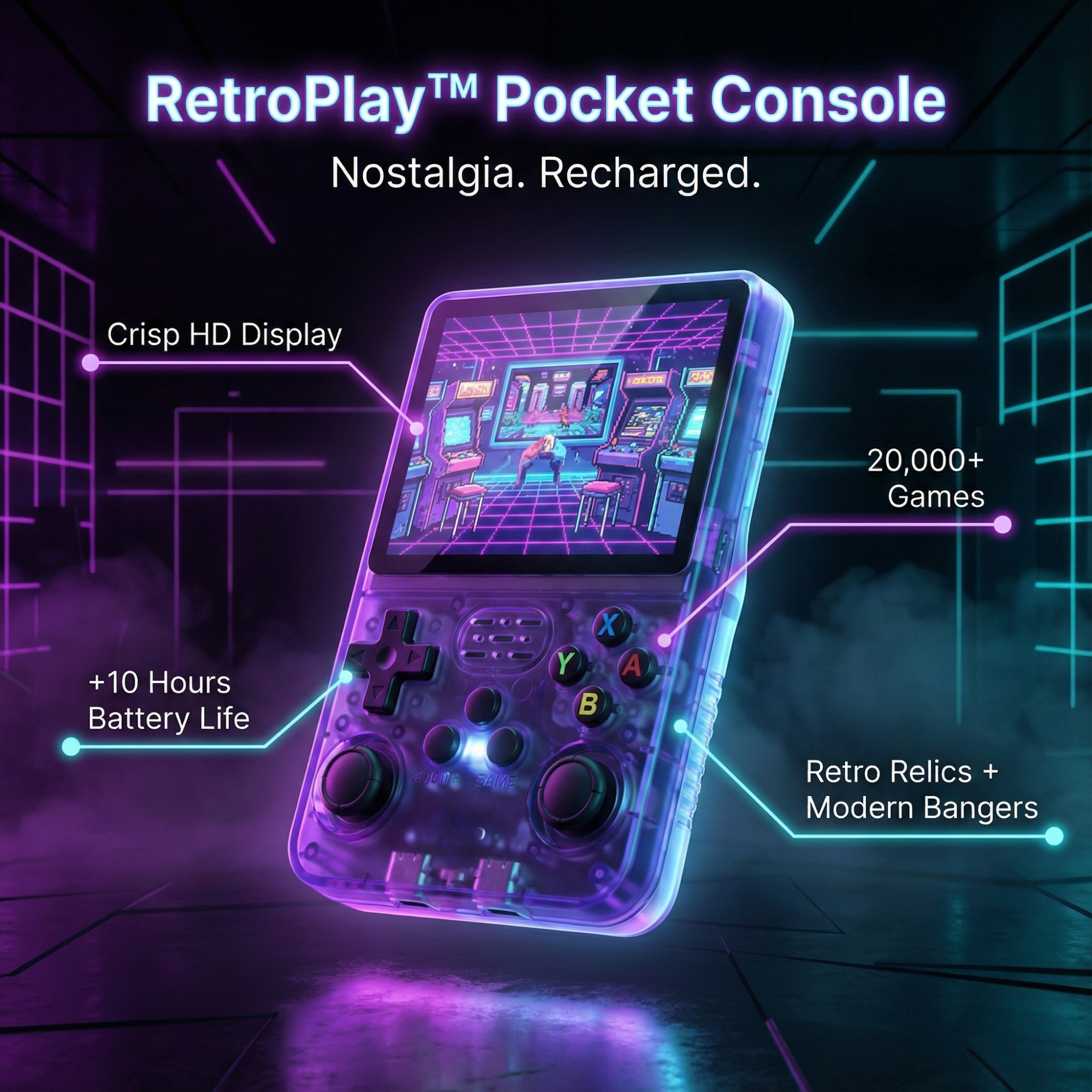 RetroPlay™ Pocket Console – 20,000+ Games of Pure Nostalgia