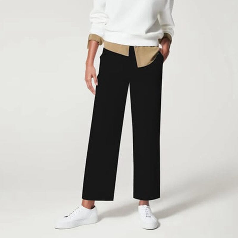 Women Stretch Twill Cropped Wide Leg Pants