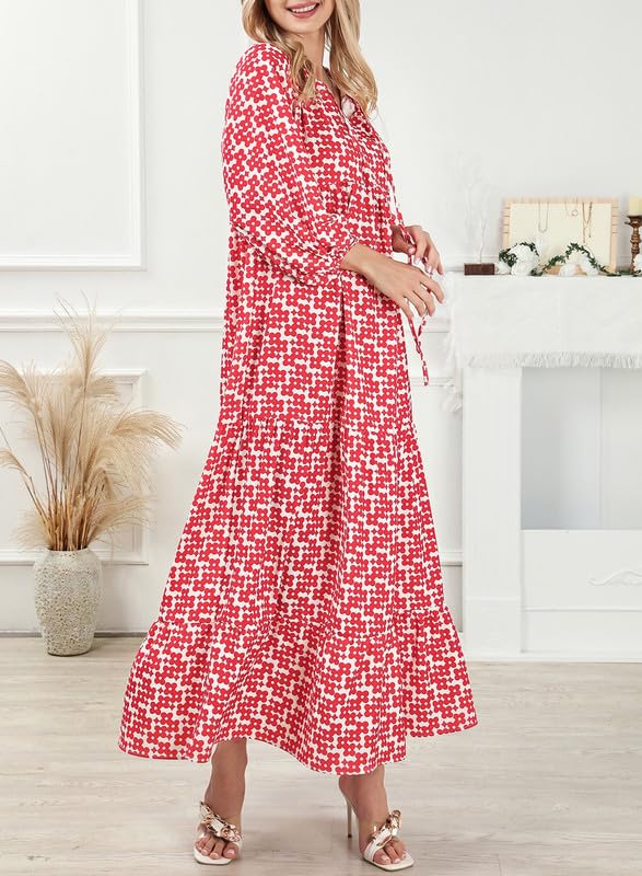 Puff Sleeve Floral Boho Maxi Dress