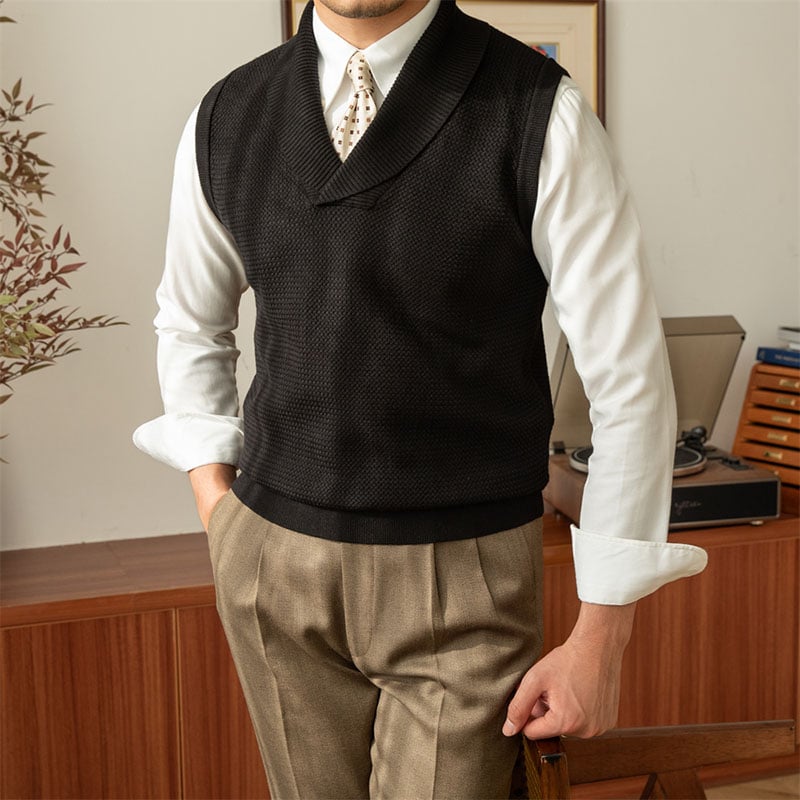 Men's casual collar knit vest