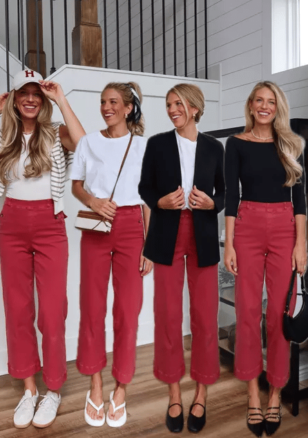 Tummy Control Twill Cropped Wide Leg Pants