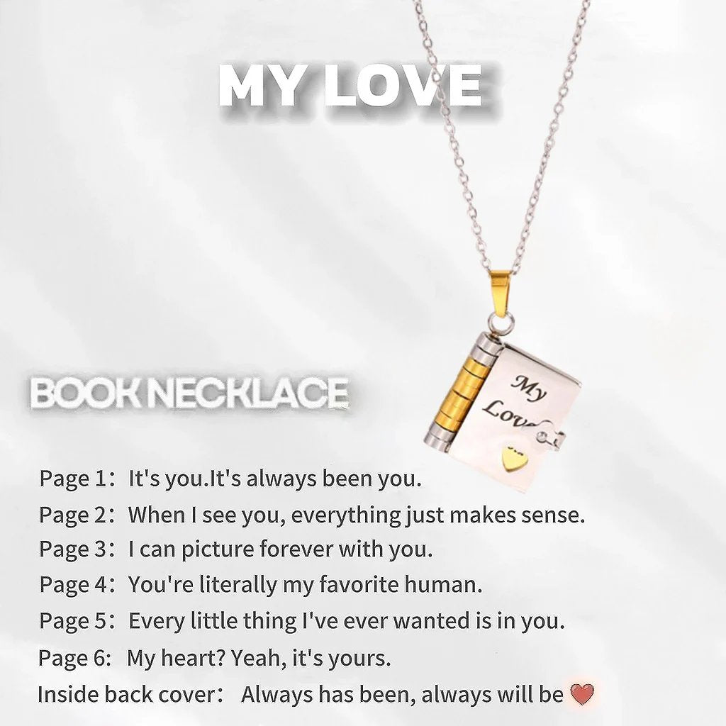 My Little Star Book Necklace - for Daughter, Birthday Day Gift Graduation Jewelry of Love