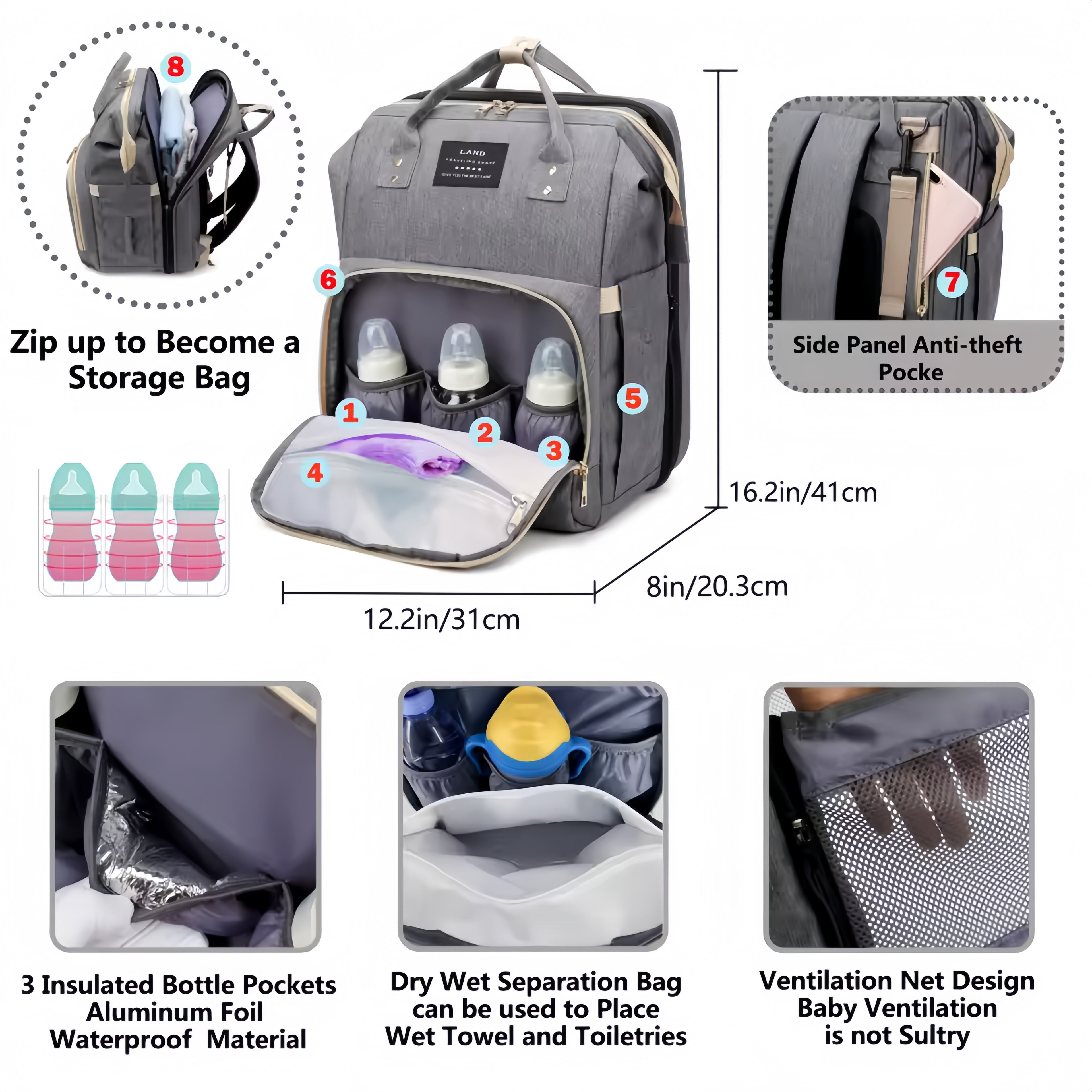 The All-in-One Diaper Bag & Portable Baby Bed