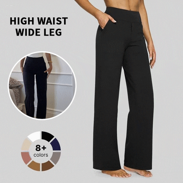 High Waist Stretch Casual Yoga Wide Leg Pants