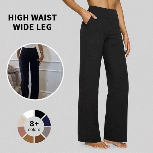 High Waist Stretch Casual Yoga Wide Leg Pants