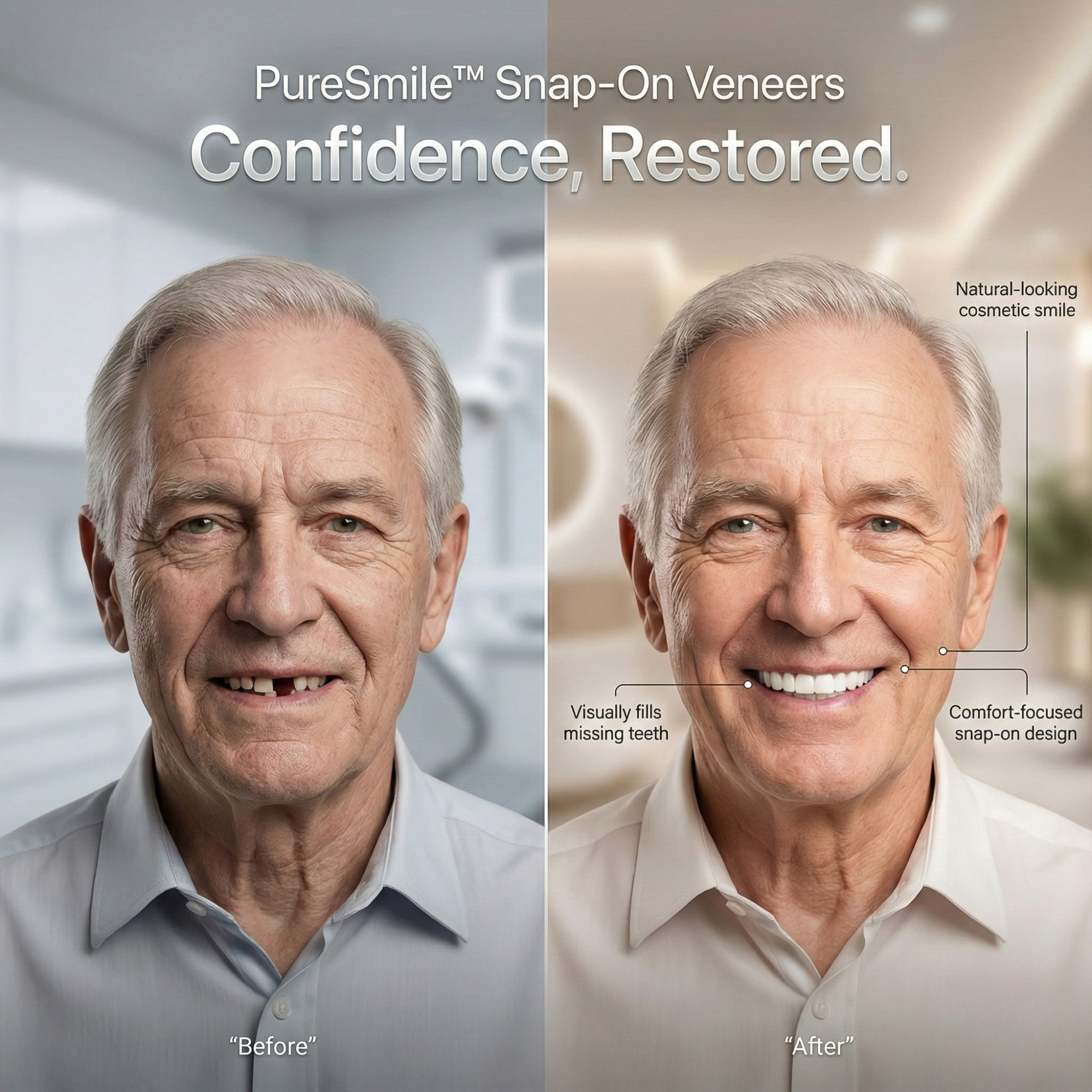 PureSmile™ Snap-On Veneers — Confidence, Restored