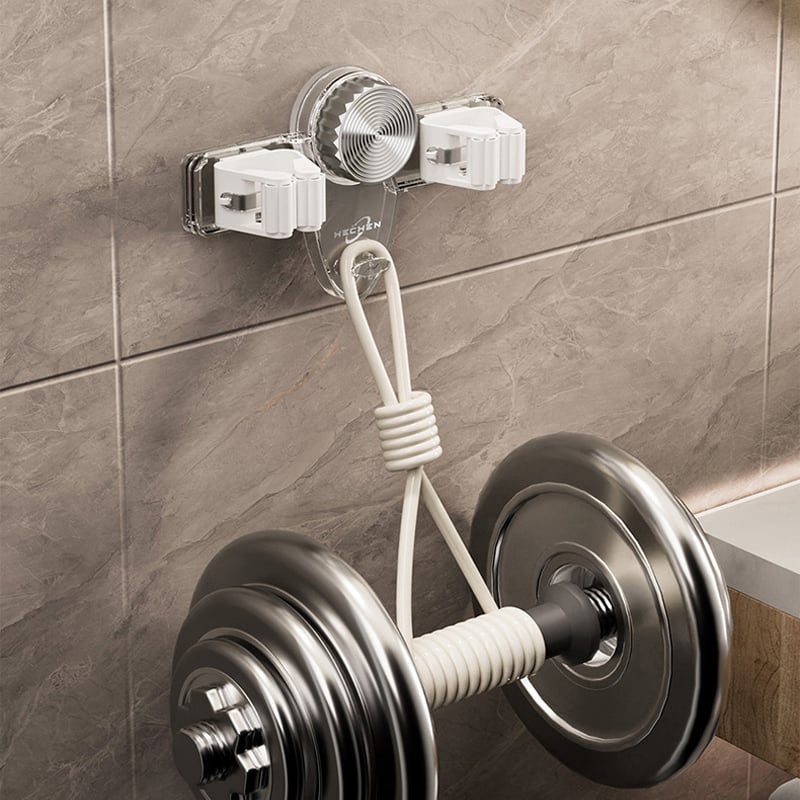 Wall-Mounted Mop and Broom Holder – No-Drill Suction Organizer for Bathroom & Kitchen