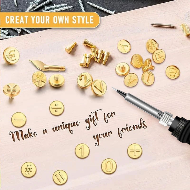 26 Letters Copper Mold —DIY Wood Burning/Carving Set