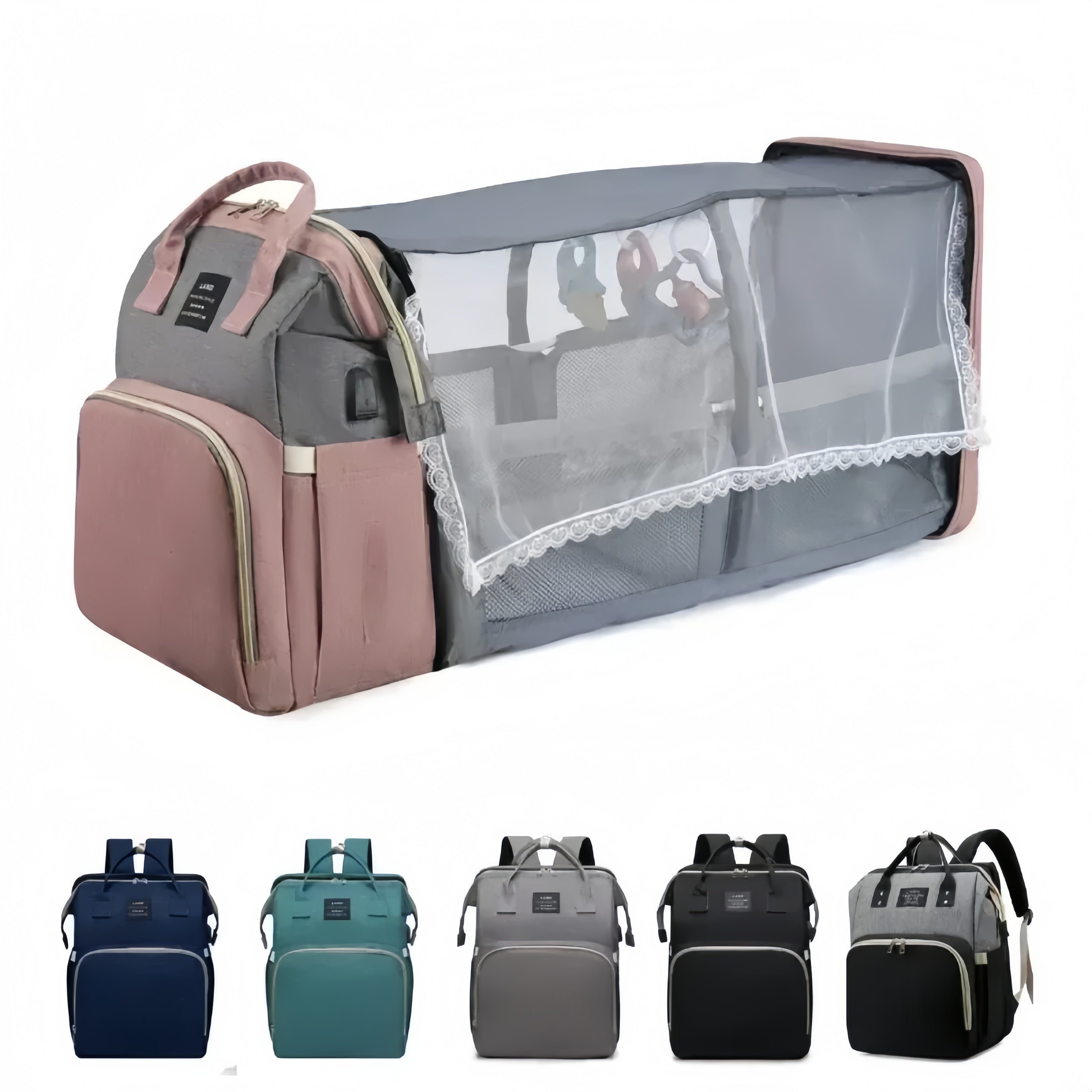 The All-in-One Diaper Bag & Portable Baby Bed