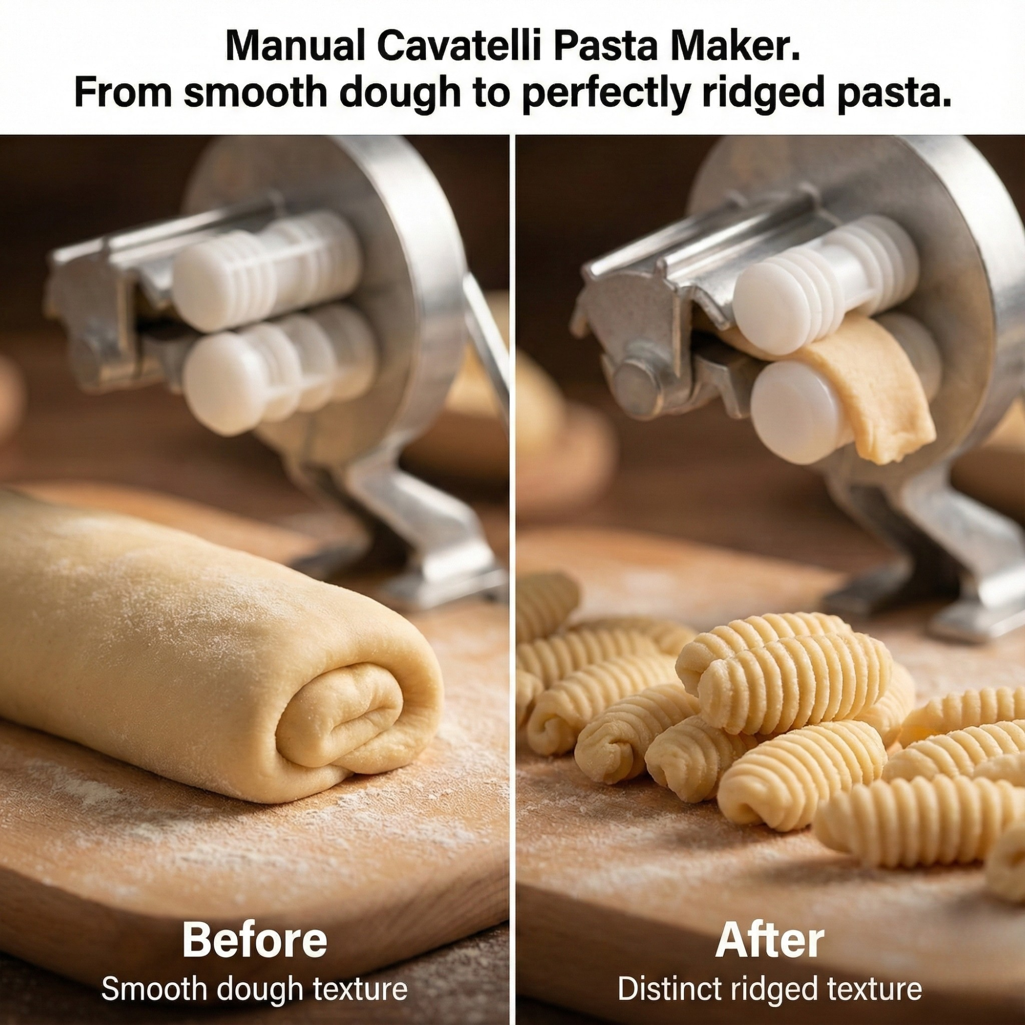 Manual Cavatelli Pasta Maker with Clamp