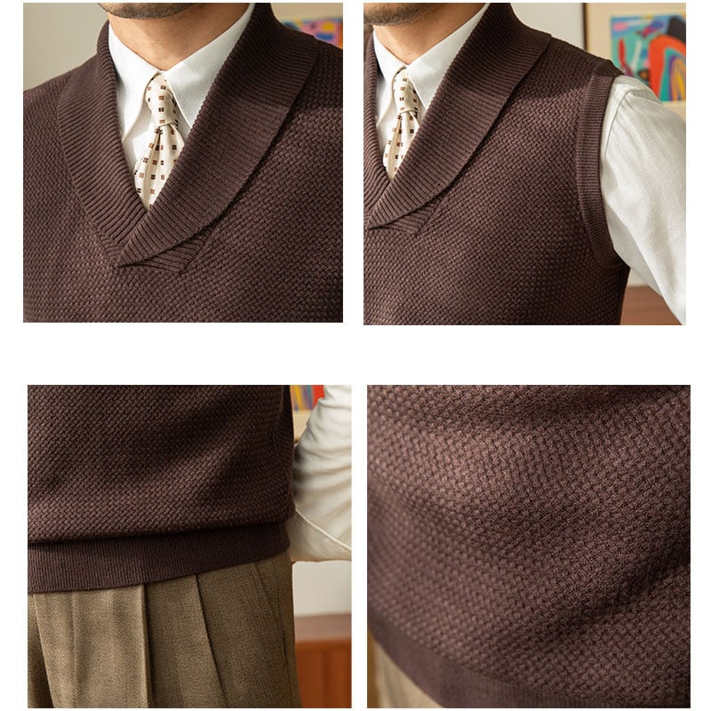 Men's casual collar knit vest