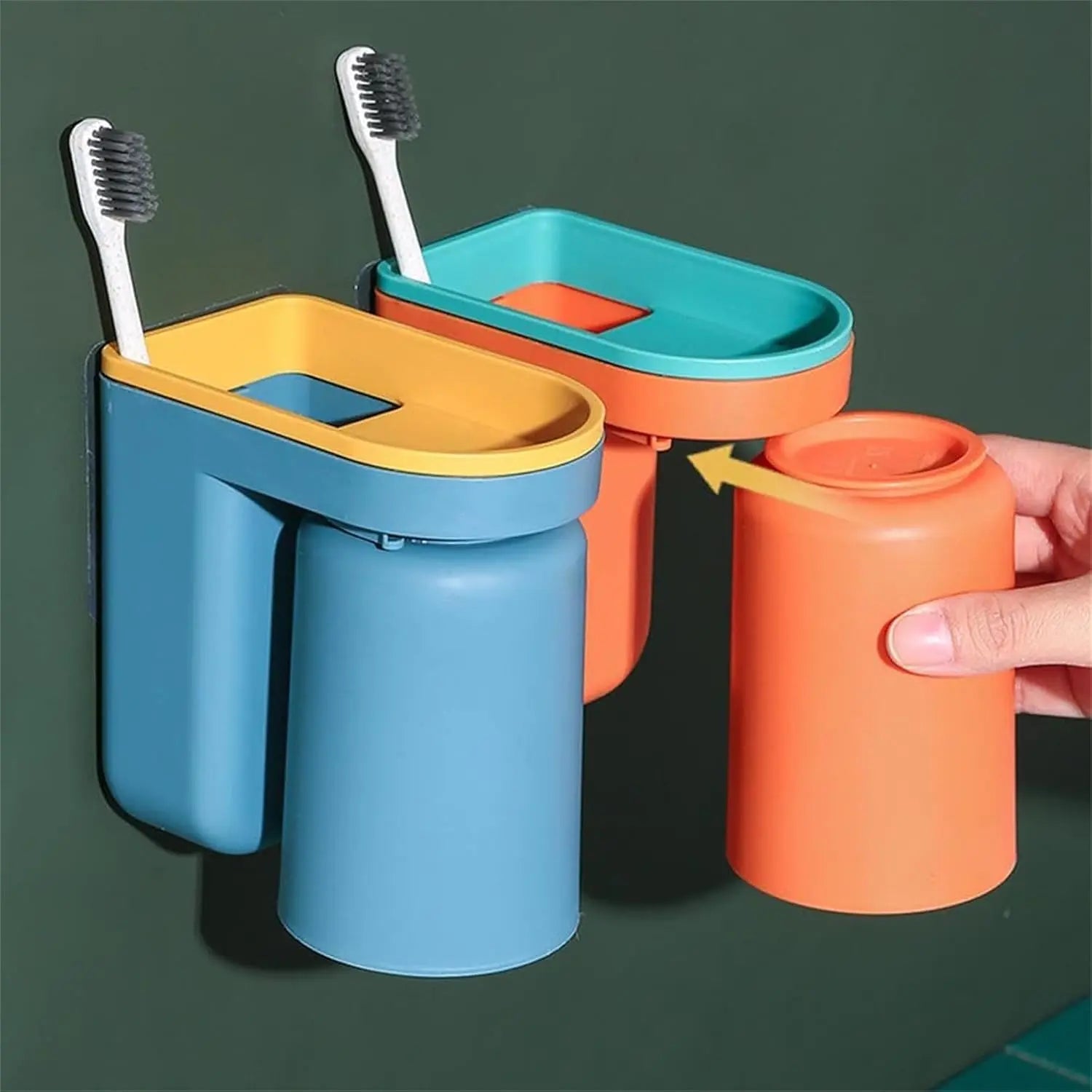 2+1 FREE | Wall-Mounted Self-Adhesive Toothbrush & Cup Holder