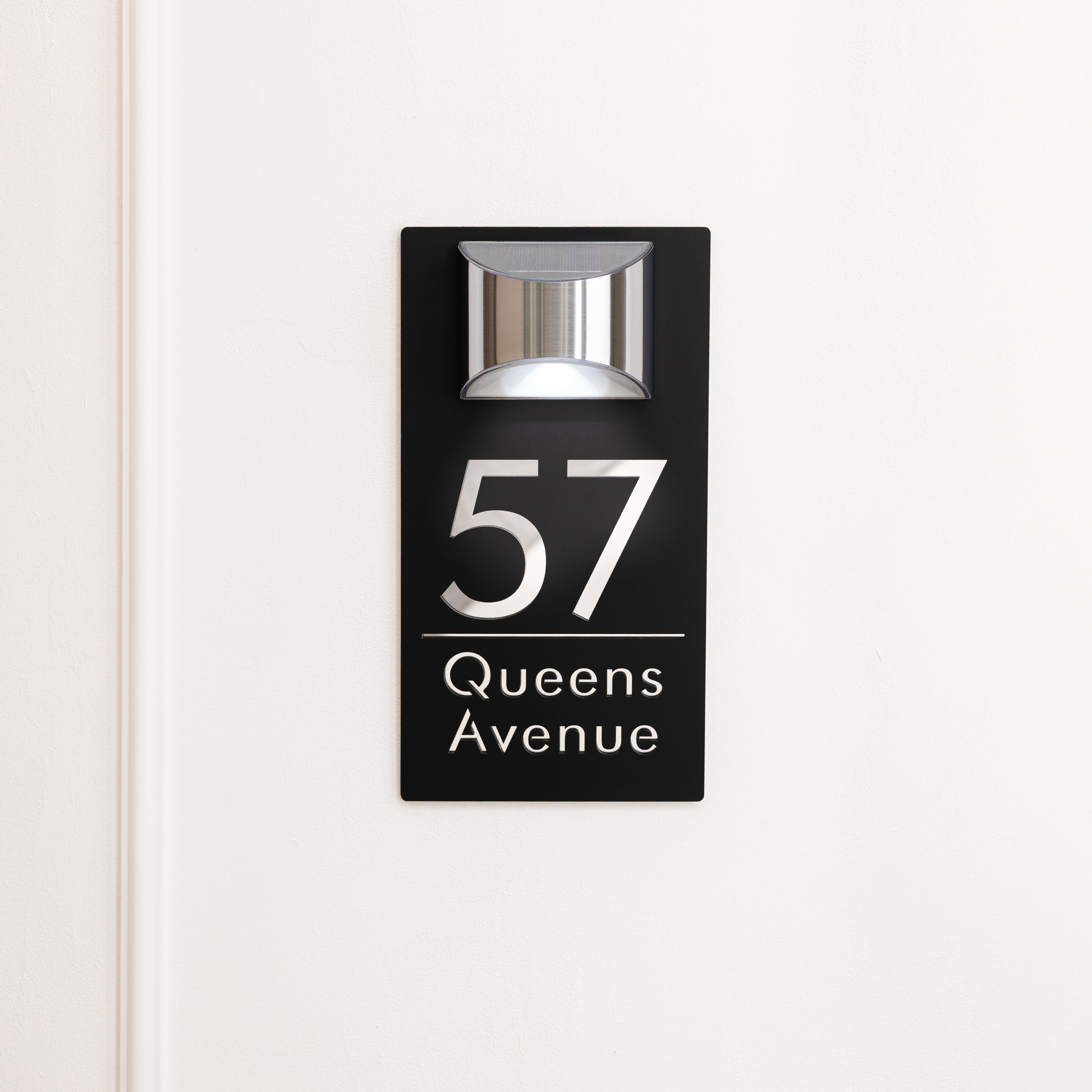 Personalized Engraved Solar Modern Door Plaque