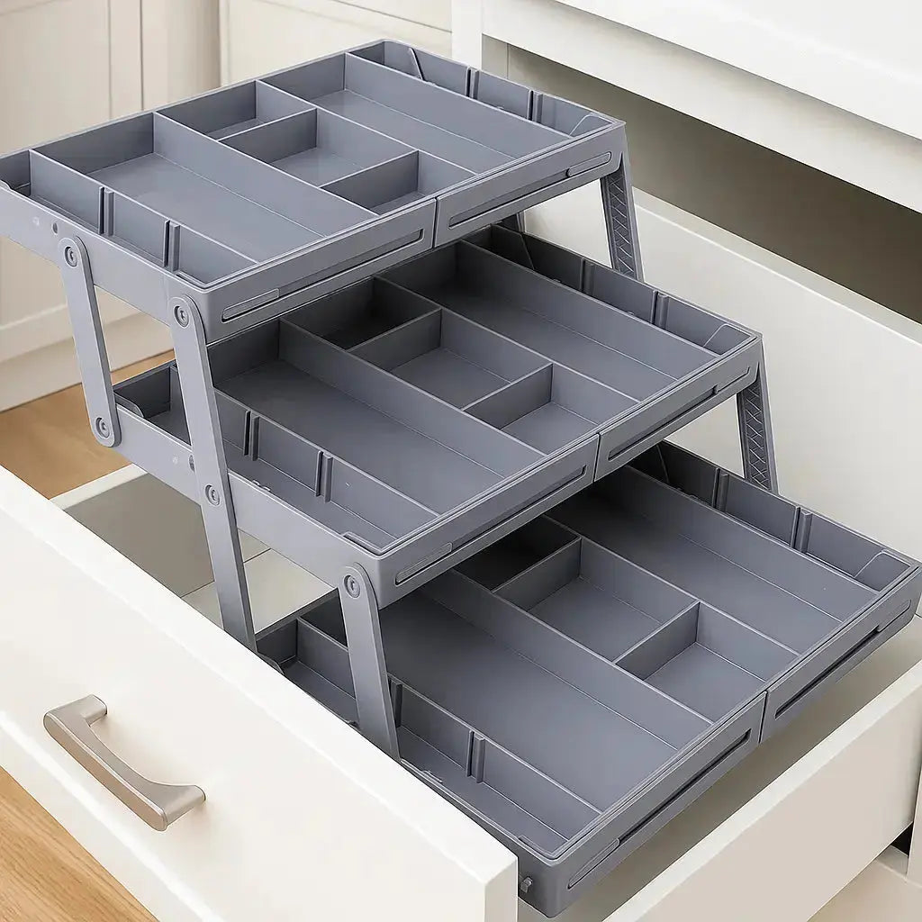 3-Tier Smart Drawer Organizer – Optimizes Storage Space