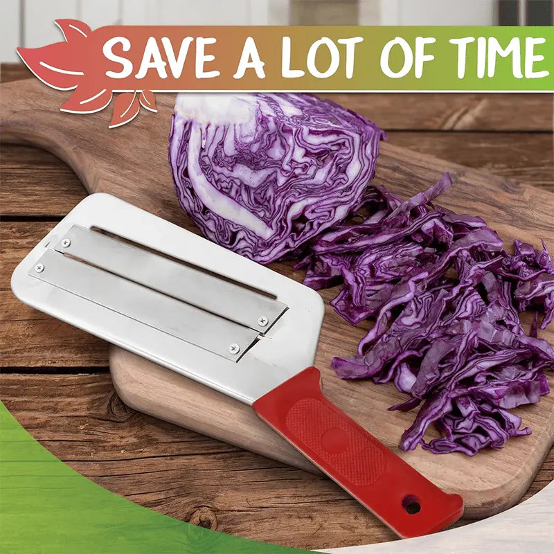 Stainless Steel Dual Blade Cutter - Multifunctional Slicer for Veggies