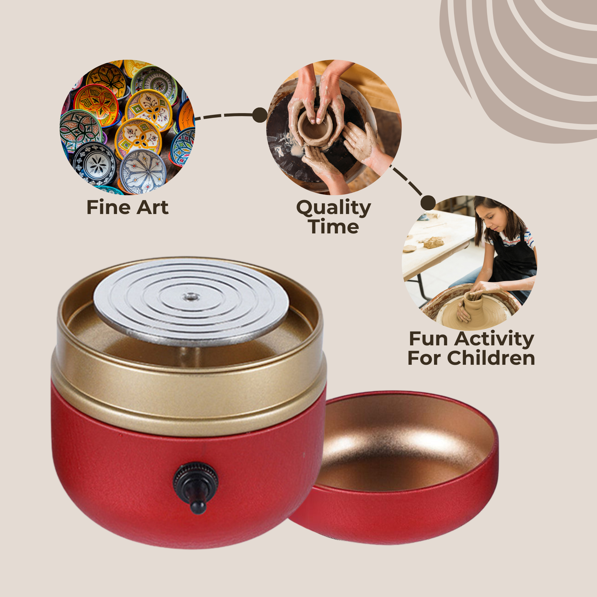 Potterly™ - Mini Pottery Wheel for Easy Home Crafting