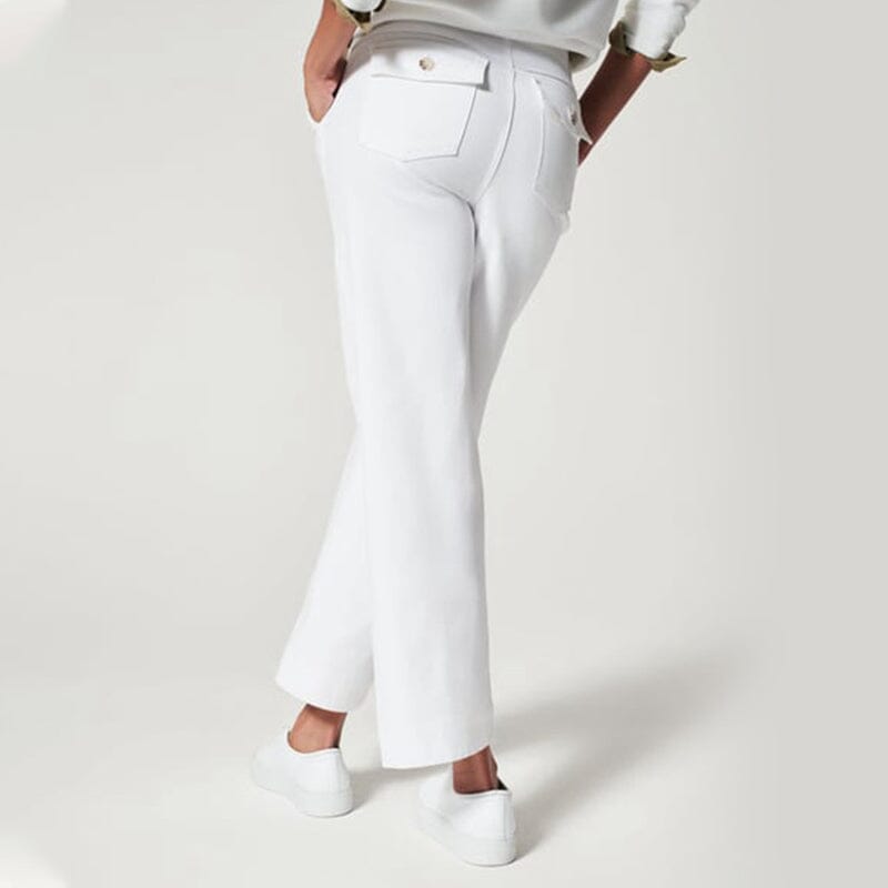 Women Stretch Twill Cropped Wide Leg Pants