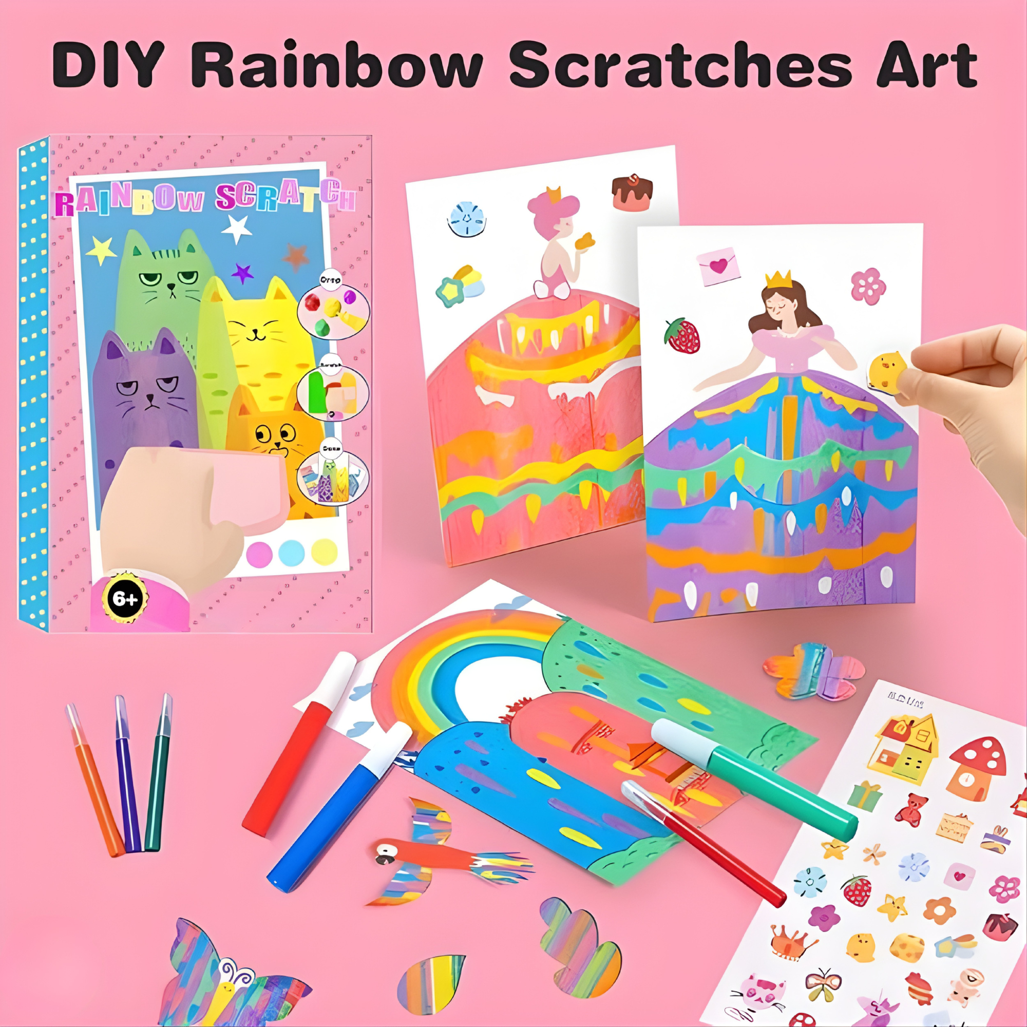 Magic Squeegee Paint Kit™ – Peel, Scrape & Reveal Rainbow Art