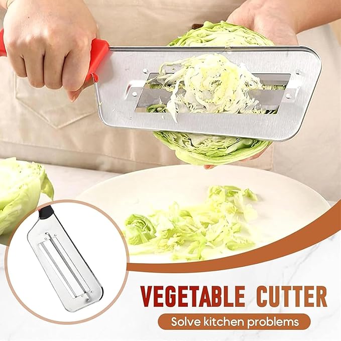 Stainless Steel Dual Blade Cutter - Multifunctional Slicer for Veggies