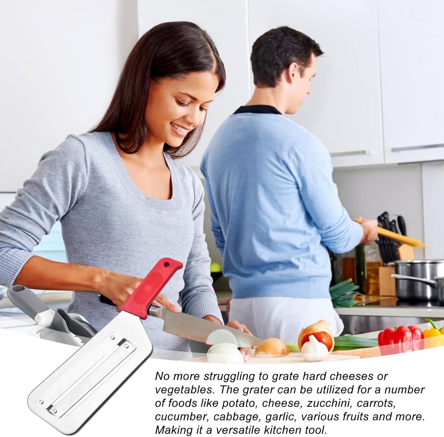 Stainless Steel Dual Blade Cutter - Multifunctional Slicer for Veggies