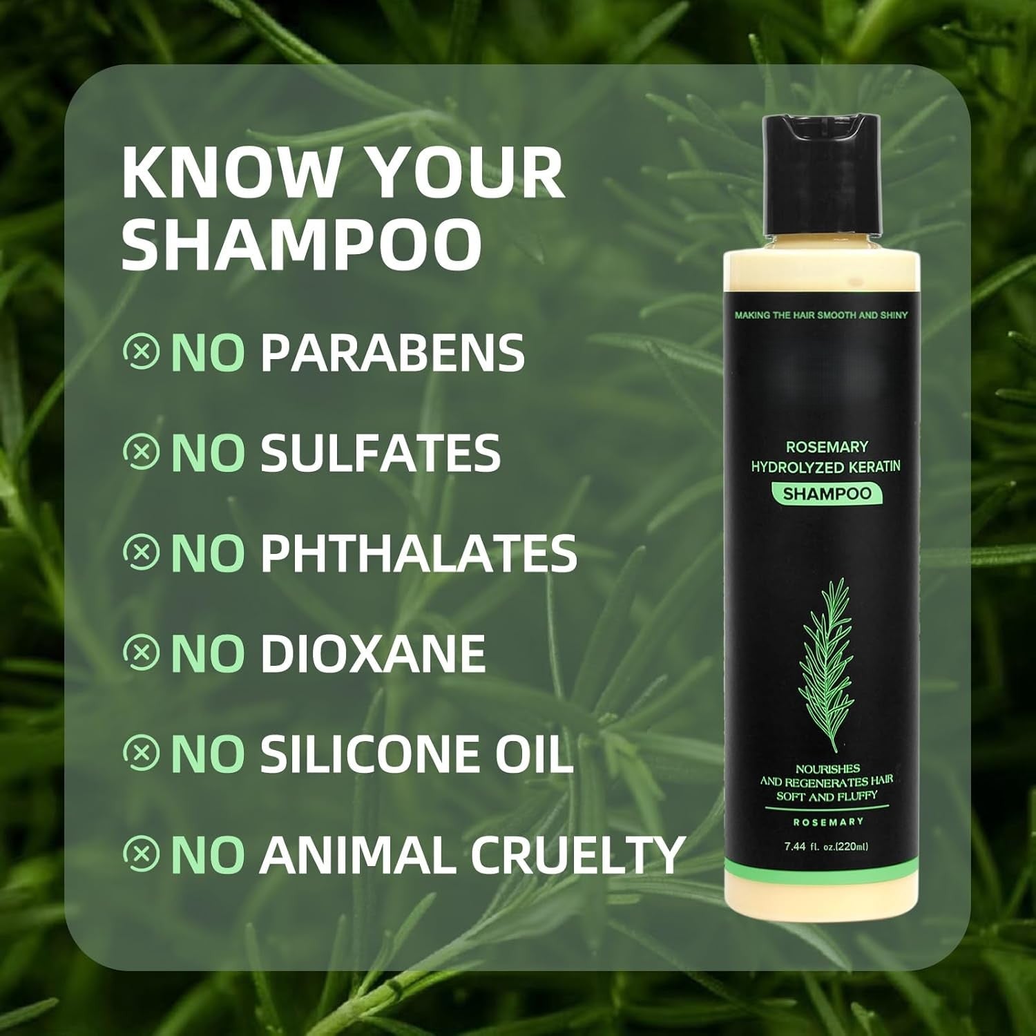 The TheraGrow Rosemary Shampoo - Visible Thickness, 98 % Less Fallout