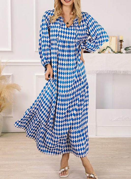 Puff Sleeve Floral Boho Maxi Dress
