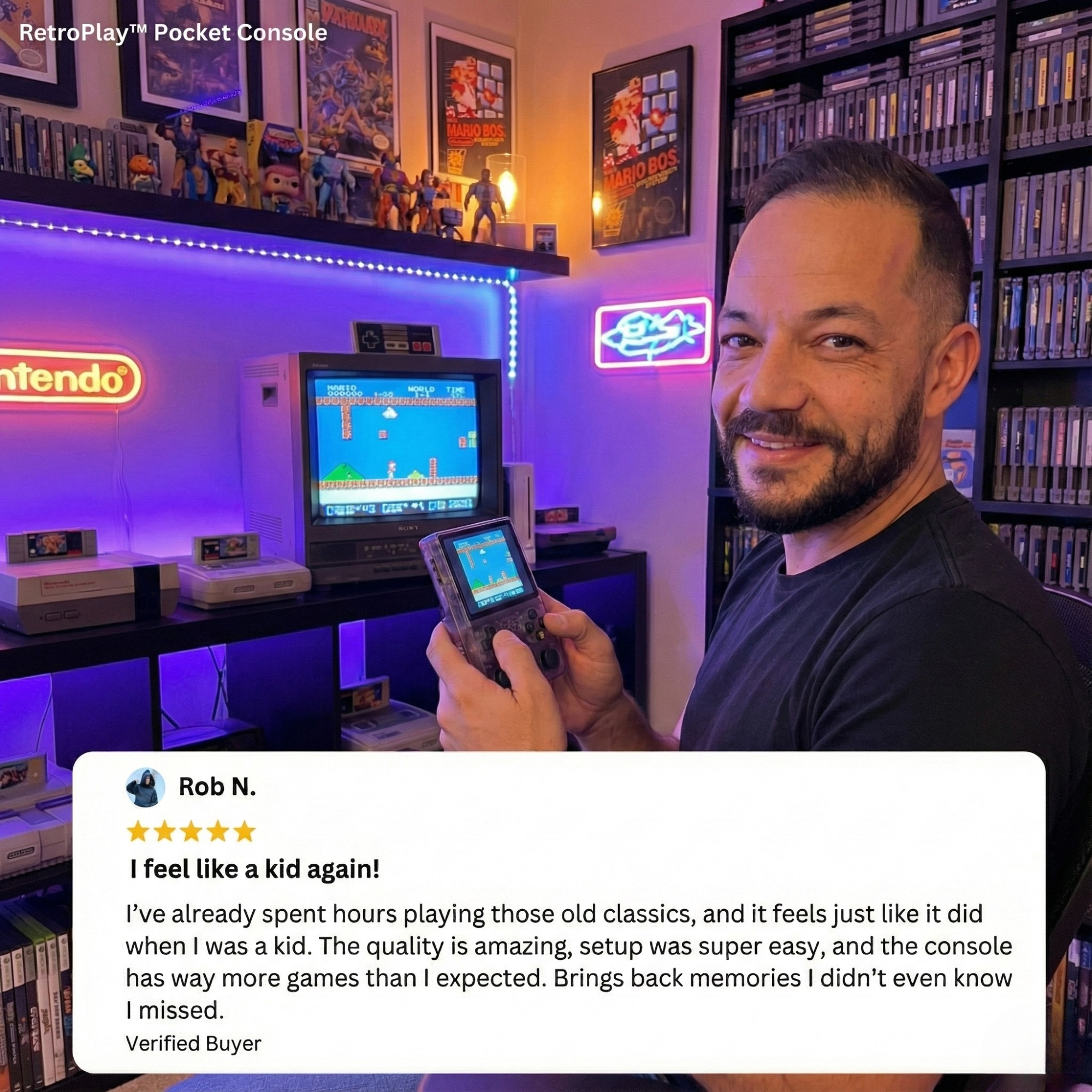 RetroPlay™ Pocket Console – 20,000+ Games of Pure Nostalgia