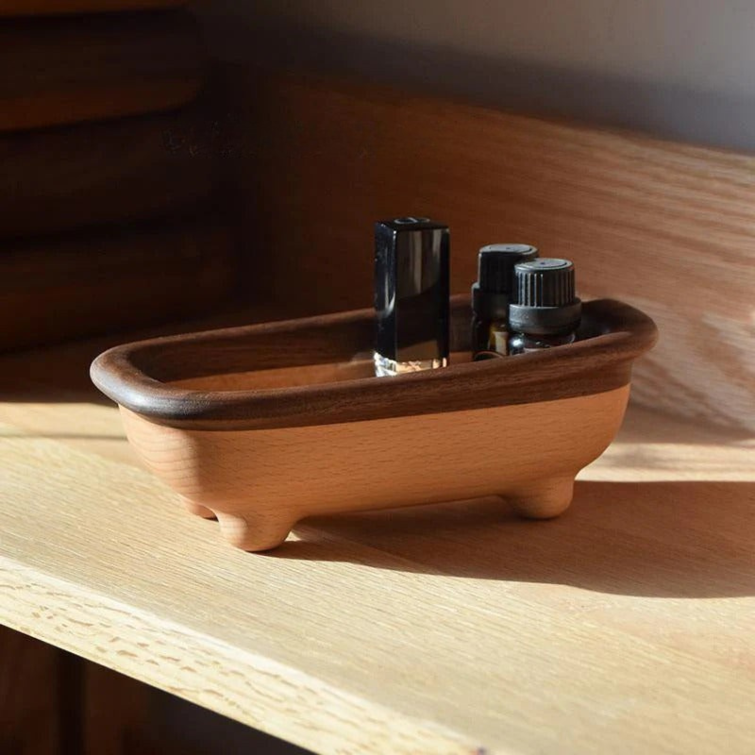 Handmade Wooden Bathtub Storage Box