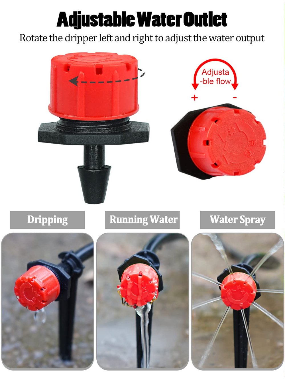 AquaDial™ – 360° Adjustable Plant Drippers (100× Pack)