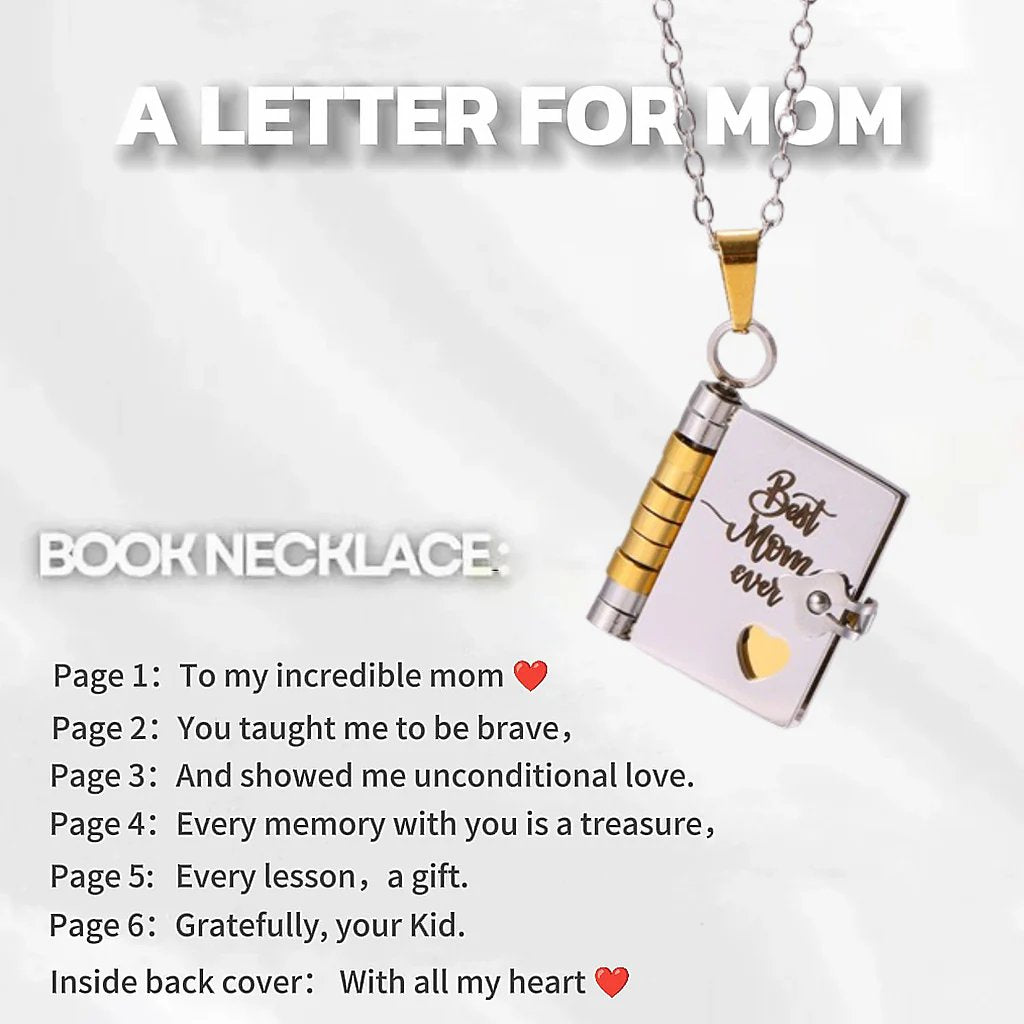 My Little Star Book Necklace - for Daughter, Birthday Day Gift Graduation Jewelry of Love