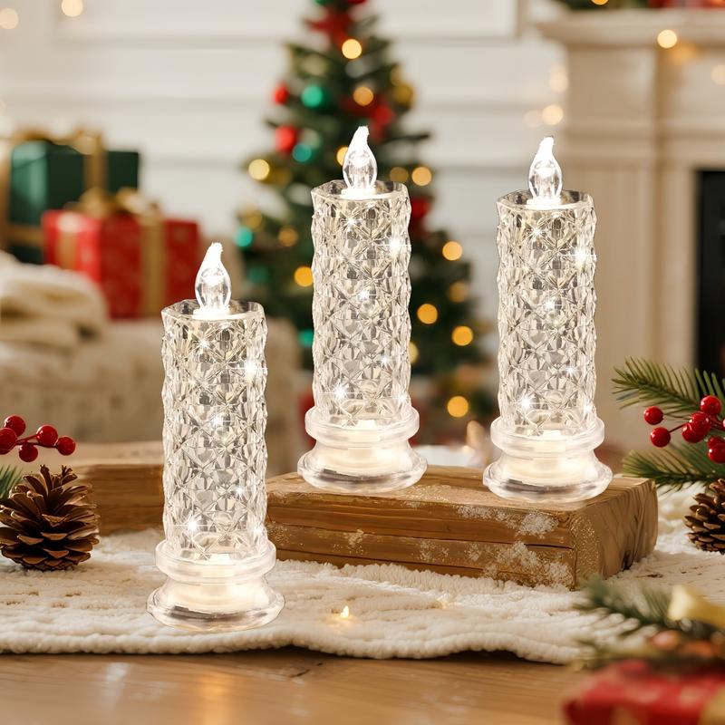Crystal LED Candles – Elegant Glow for Festive Evenings (Set of 4)