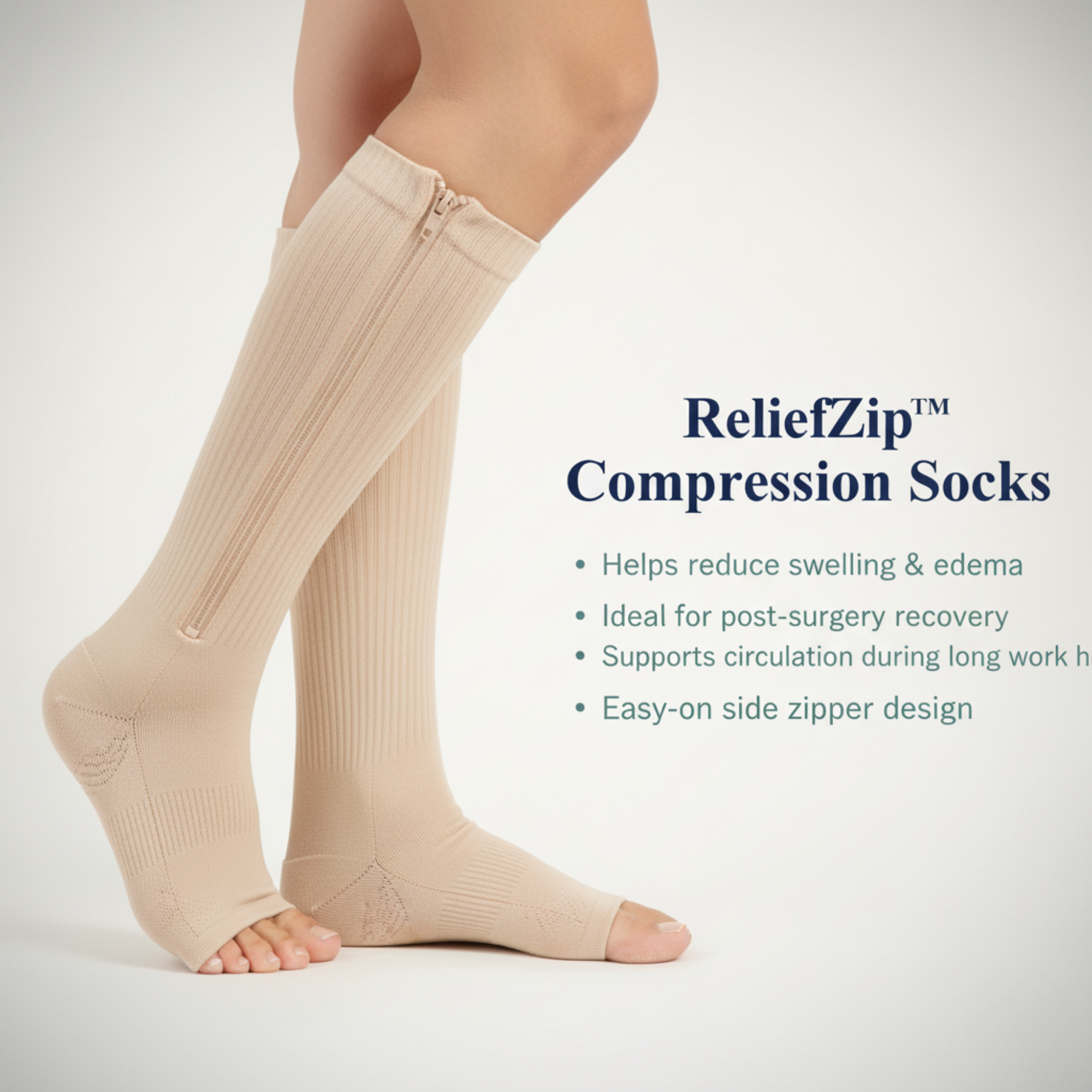ReliefZip™ Support Socks – Instant Comfort for Swelling & Leg Fatigue