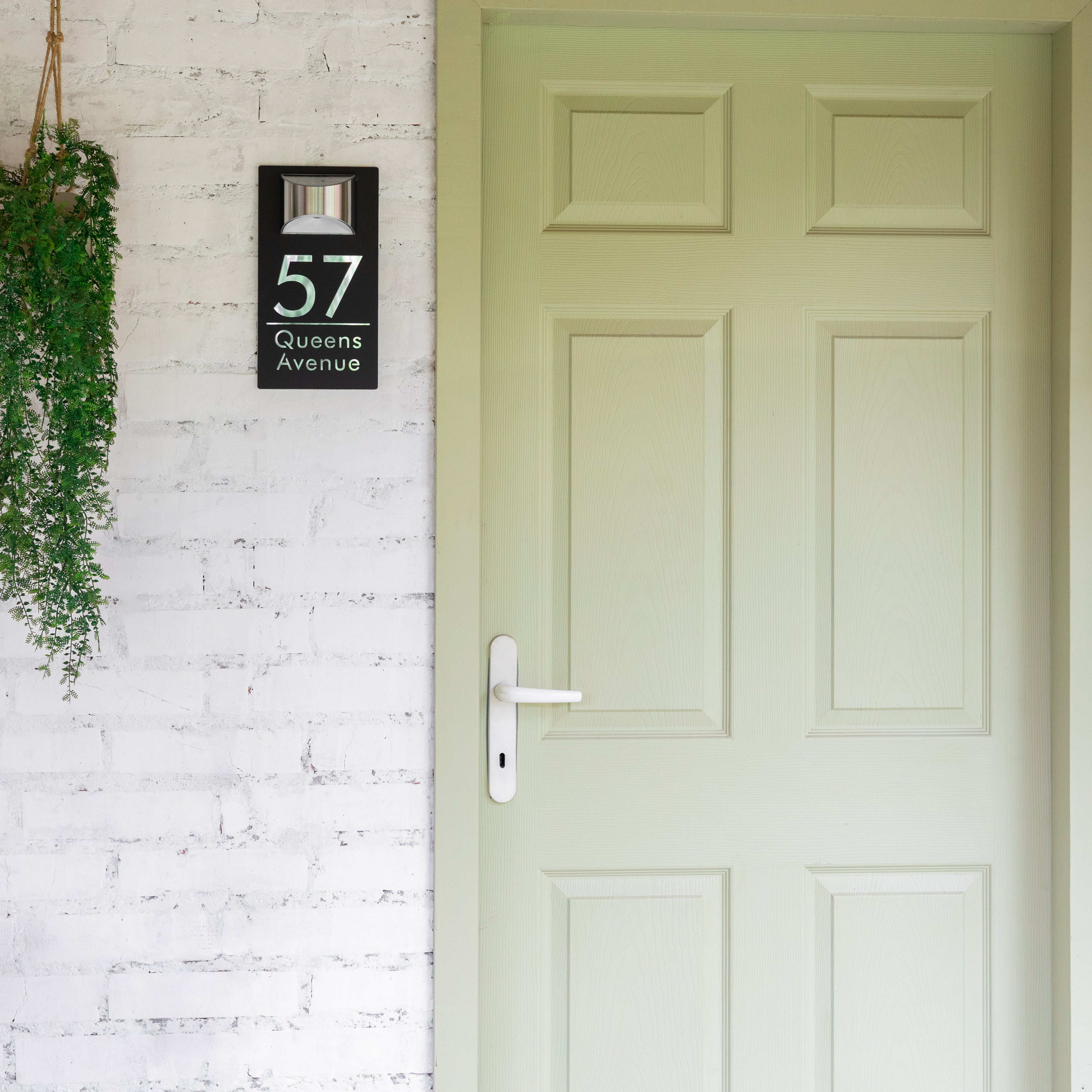 Personalized Engraved Solar Modern Door Plaque