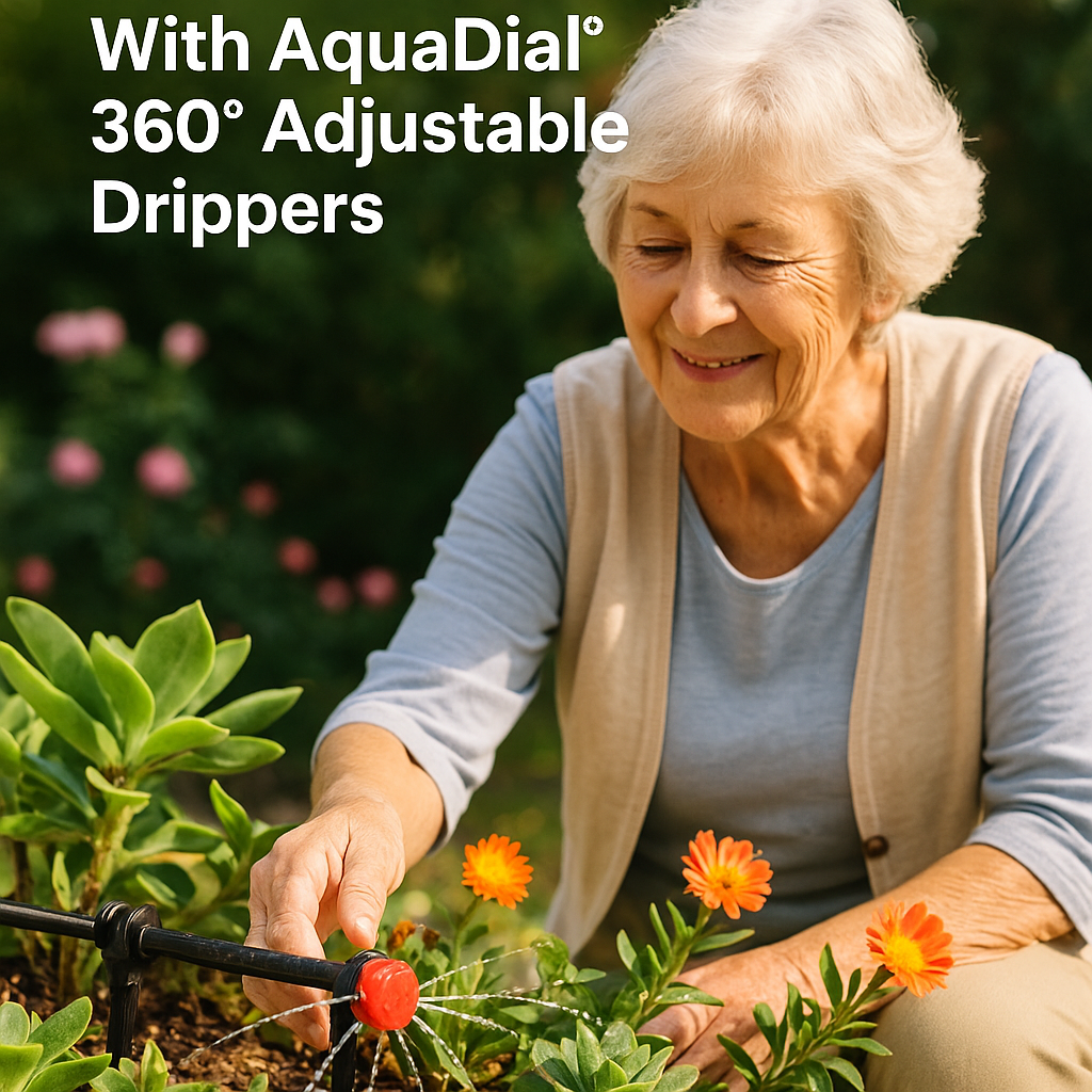 AquaDial™ – 360° Adjustable Plant Drippers (100× Pack)