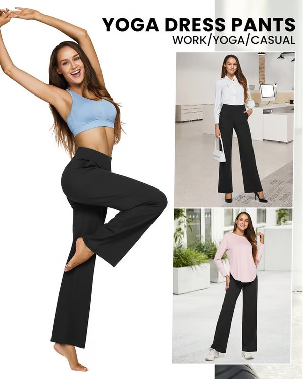 High Waist Stretch Casual Yoga Wide Leg Pants