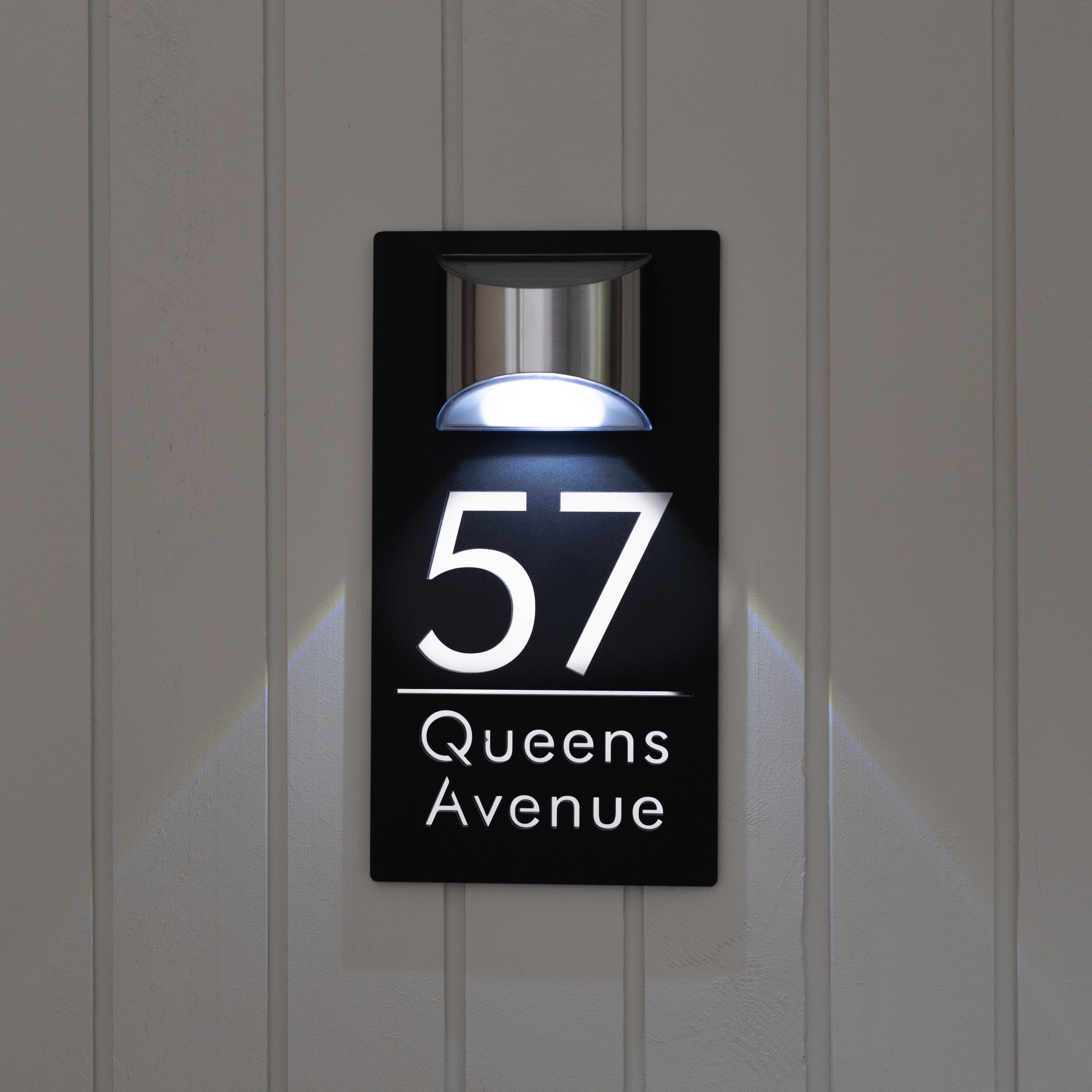 Personalized Engraved Solar Modern Door Plaque