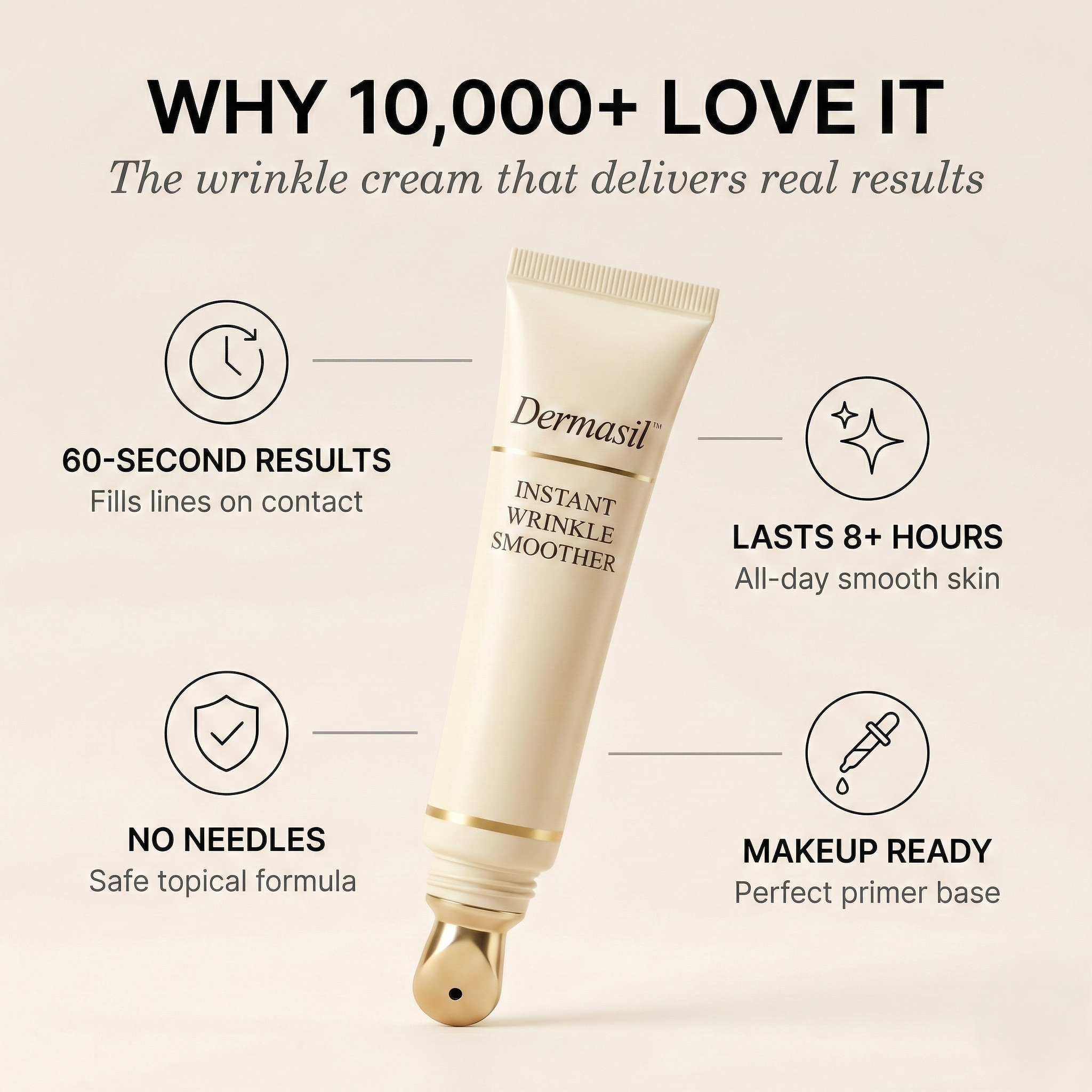 1 + 1 Free | Dermasil™ – Instant Wrinkle Smoothing Cream | Visibly Tightens & Fills Lines in 60 Seconds